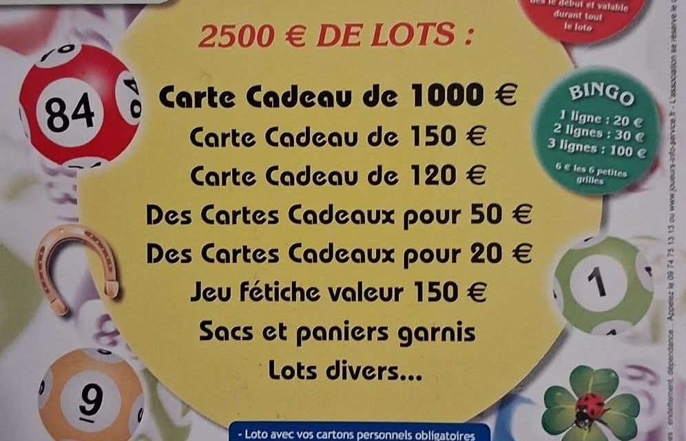 GRAND LOTO DE L&rsquo;ECOLE ST ANNE LARGEASSE